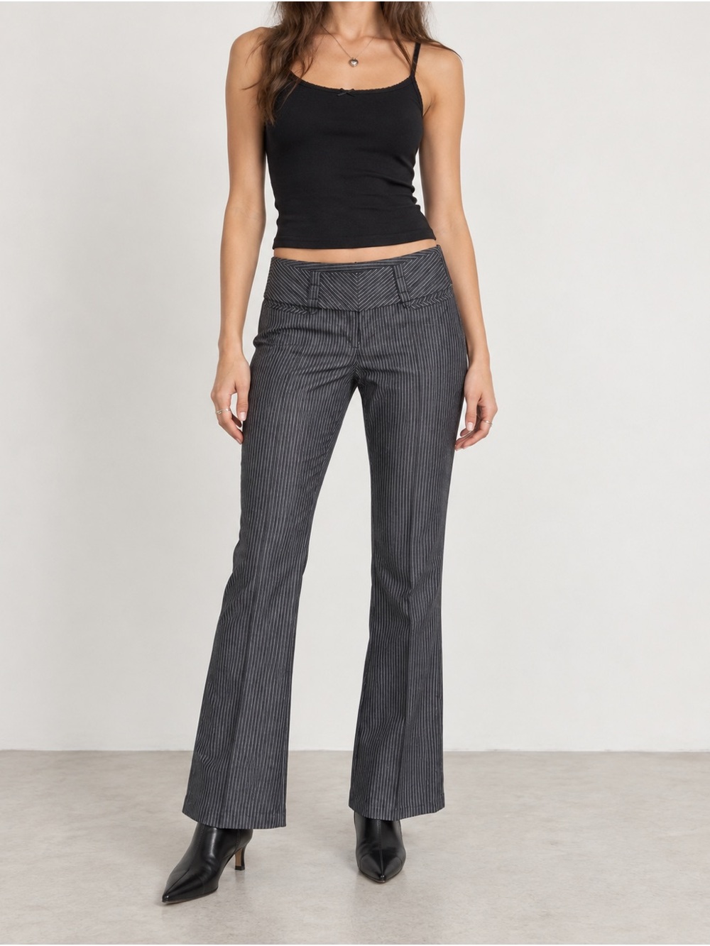 Vintage Joe Benbasset Low Rise Pinstripe Flare Pants 7